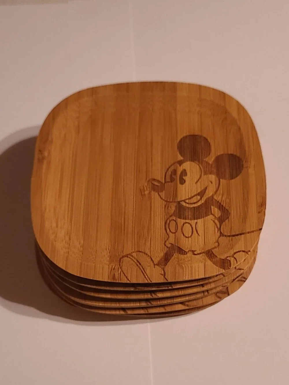 Disney Mickey Mouse Bamboo Coaster's Set Of 6